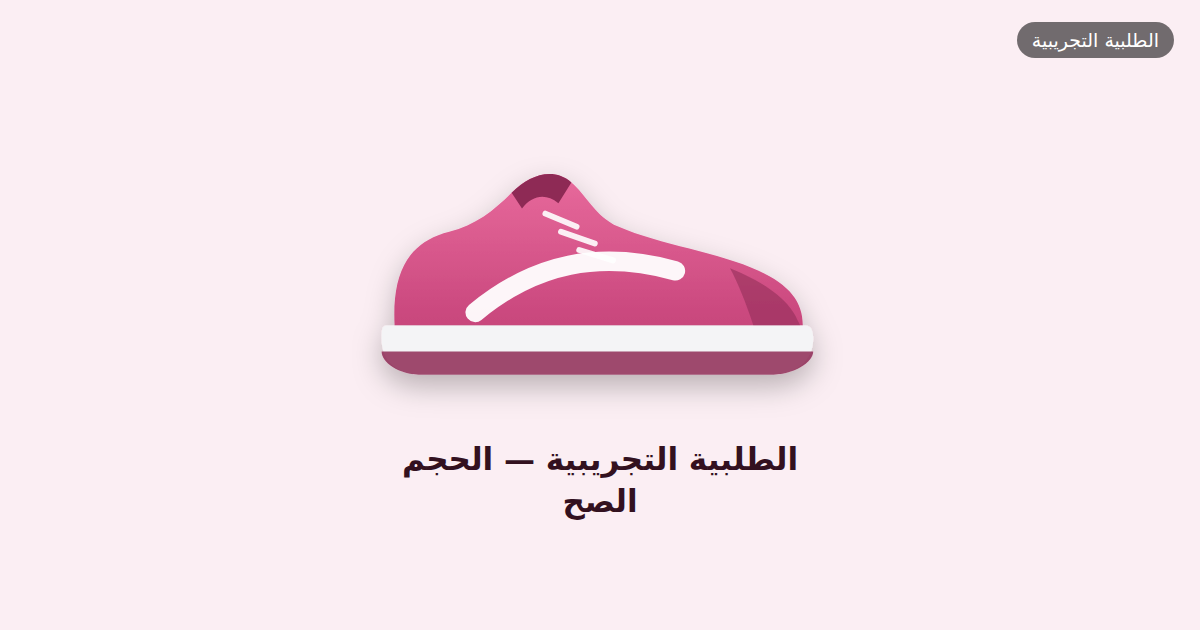 الطلبية التجريبية — الحجم الصح
